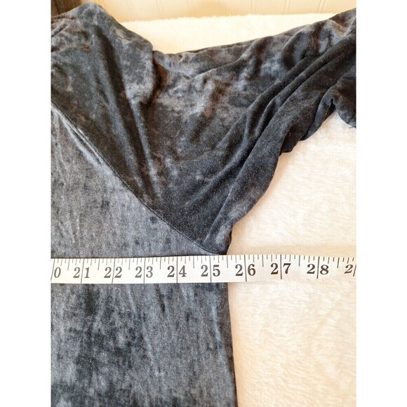 LuLaRoe Womens Tie Neck Stretch Tie Dye Top Size 3XL Gray Black 3/4 Sleeve Knit - Picture 8 of 9